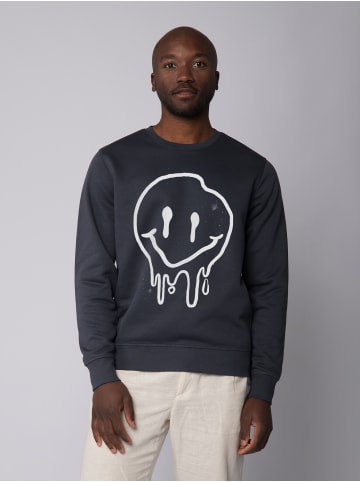 wat? Apparel Sweatshirt Smiley in India Ink Grey