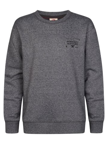 Petrol Industries Meliertes Sweatshirt mit Rundhals Forgerun in Schwarz