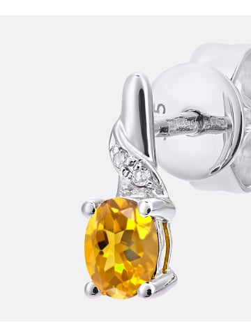 Diamant L'éternel Ohrhänger aus 375 Weißgold mit Diamant mit Citrin