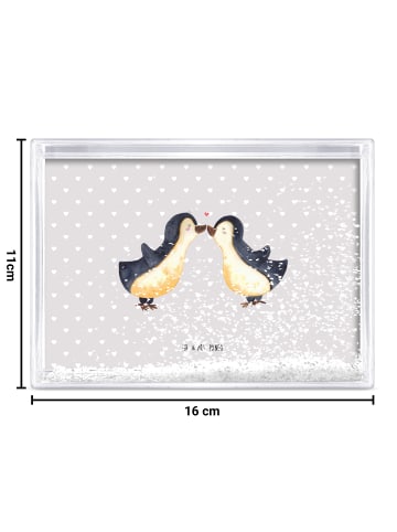 Mr. & Mrs. Panda Bilderrahmen Pinguin Liebe ohne Spruch in Grau Pastell