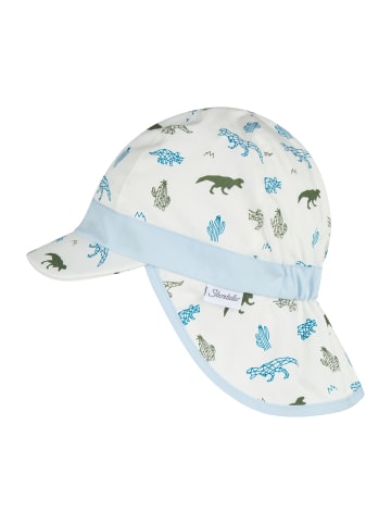 Sterntaler Schirmmütze mit Nackenschutz Saurier in weiß