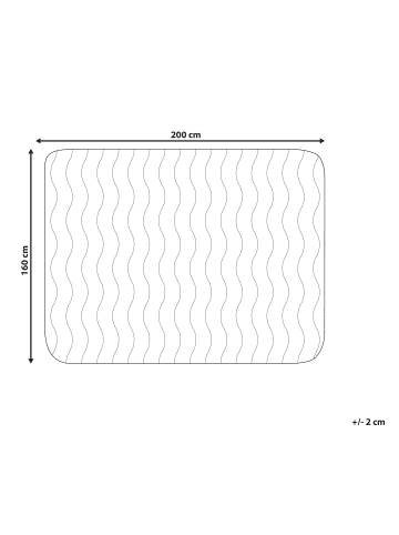 Beliani Topper RUEN in Weiß - (W) 160 x (H) 1 x (L) 200 cm