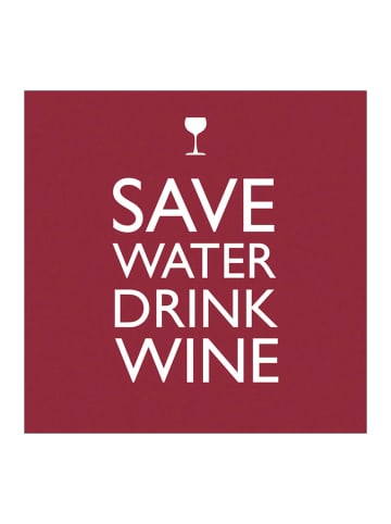 ppd 100er Set Papier Servietten 33 x 33 cm in Save Water Drink Wine