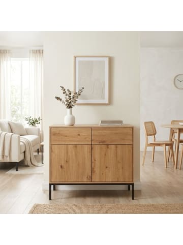 CALICOSY Sideboard LENNY in Eiche - (W) 90 x (H) 80 x (L) 40 cm