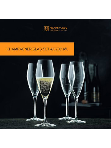 Nachtmann 4er Set Champagnergläser ViNova 280 ml transparent in transparent