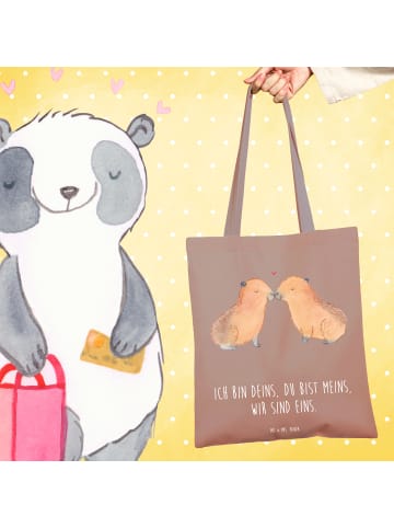 Mr. & Mrs. Panda Shopper Capybara Liebe mit Spruch in Braun Pastell