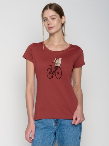 GreenBomb Loves Bike Cats Basket in Dusty Berry