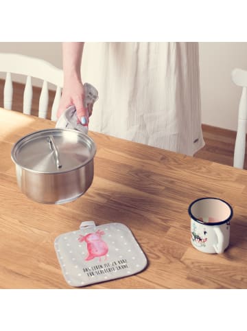 Mr. & Mrs. Panda Topfuntersetzer Axolotl Glücklich mit Spruch in Grau Pastell