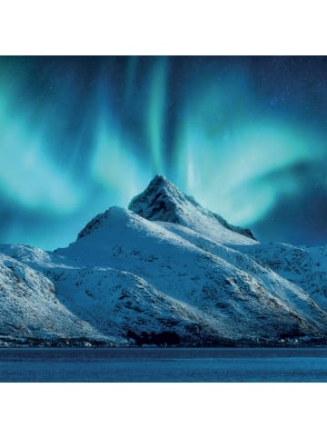 NOTIQUE Wandkalender 2027 6-sprachig in Aurora Borealis - 30 x 30 cm