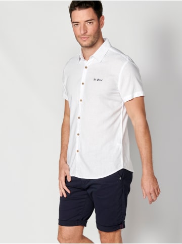 KOROSHI Kurzõrmeliges Hemd Leinen in weiß