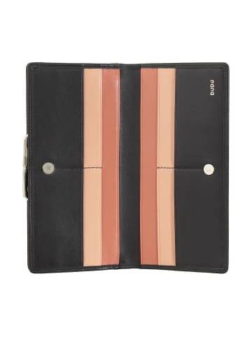DuDu Geldbörse RFID Schutz Leder 19.5 cm schwarz rose