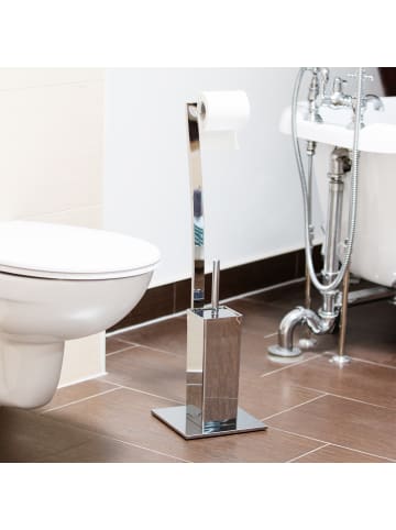 WC Garnitur in Silber - (B)20 x (H)71 x (T)20 cm