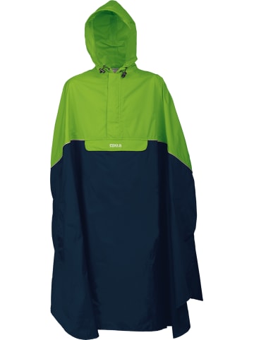 PRO-X elements Rad-Poncho "TRENTO" in Neongrün/Marineblau