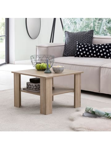 KADIMA DESIGN Couchtisch WL5.833 Eiche 60x42x60 cm Design Holztisch mit in Sonoma