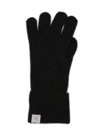 CASH-MERE.CH Bio Handschuhe mit Zopfmuster in Dunkel Anthrazit