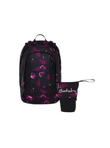 Satch Schulrucksack-Set AIR "Mystic Nights" 2-teilig in Schwarz/Rosa
