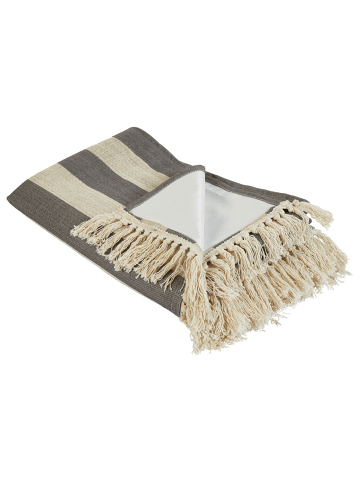 Beliani Picknickdecke MOUZA in Beige/Grau - (W) 200 x (H) 1 x (L) 200 cm