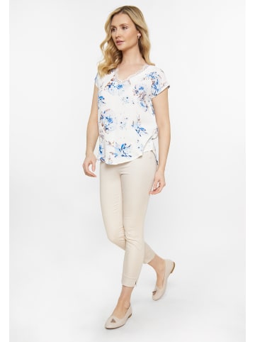 Usha Women Top in white blue