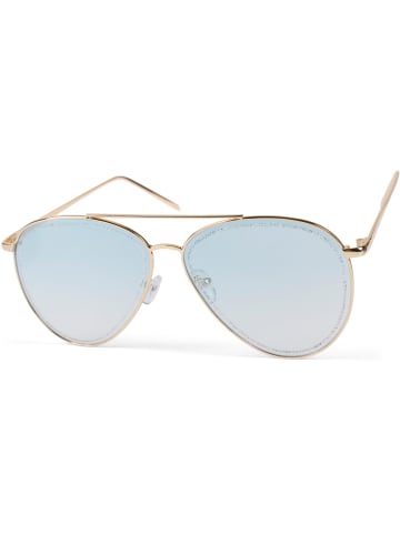 styleBREAKER Piloten Sonnenbrille in Gold / Blau