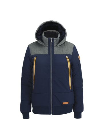 Outburst Winterjacke mit Lammfell-Imitat und Kapuze in blau