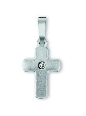 ONE ELEMENT  Zirkonia Kreuz Anhänger aus 925 Silber in silber