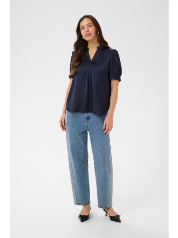SAINT TROPEZ Bluse kurzarm PananSZ Gerade Passform in Night Sky