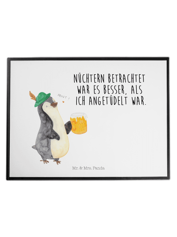 Mr. & Mrs. Panda schreibtischunterlage Pinguin Bier mit Spruch in Weiß
