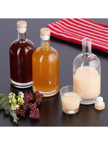 relaxdays 12 x Flasche in Transparent - 500 ml