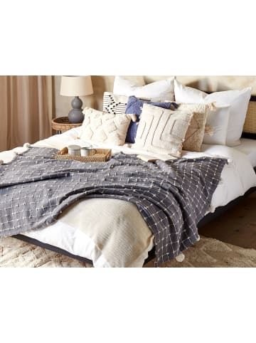 Beliani Kuscheldecke YASAM in Grau/Weiß - (W) 125 x (H) 0.3 x (L) 150 cm