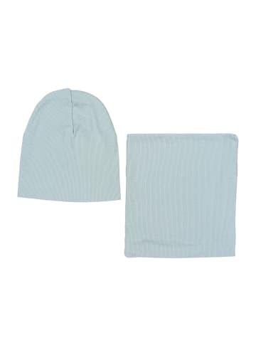 TupTam Unisex Kinder Beanie Mütze Schlauchschal Set in grün-kombi