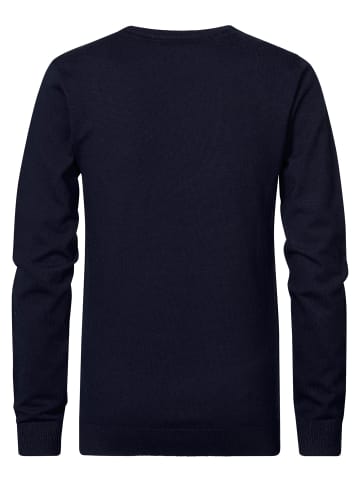 Petrol Industries Unifarbener Strickpullover Cicero in Blau