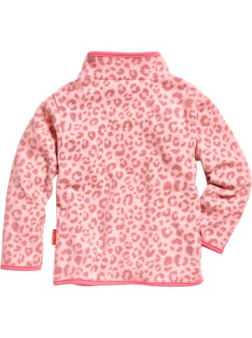 Playshoes Fleece-Jacke Leo-Print in Rosa