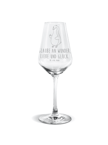 Mr. & Mrs. Panda Weißwein Glas Pinguin Marienkäfer mit Spruch in Transparent