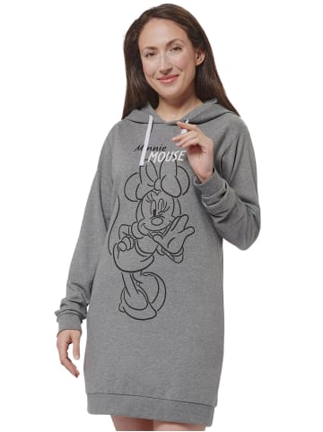 MINNIE MOUSE Minnie Mouse Sweatkleid Oversize Hoodie Kapuzenpullover lang in grau