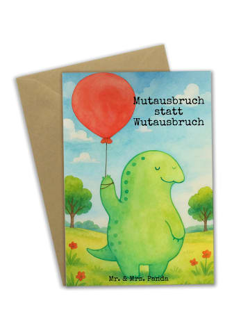 Mr. & Mrs. Panda Grußkarte Schildkröte Luftballon Design mit Spruch in Weiß