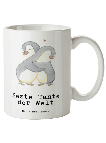 Mr. & Mrs. Panda Tasse Pinguin Beste Tante der Welt mit Spruch in Weiß