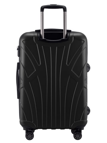 suitline mittelgroßer Hartschalen-Koffer Check-In Reisekoffer Trolley TSA 68L in Schwarz