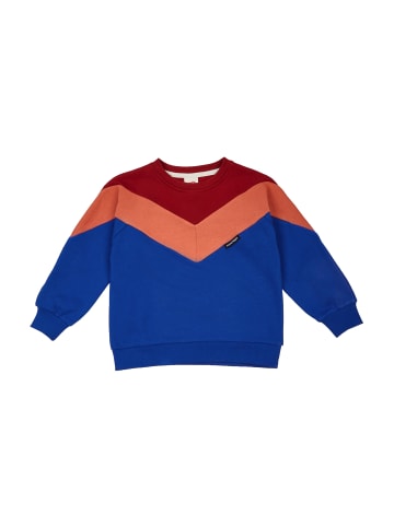 MANITOBER Cut & Sew Sweatshirt in Red/Rust/Blue