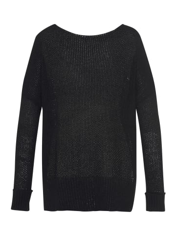 LASCANA V-Ausschnitt-Pullover in schwarz