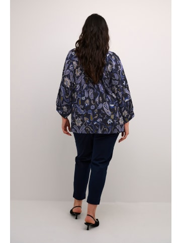 KAFFE curve Langarm-Bluse KCfria Loose fit in Black/Blue Paisley Print