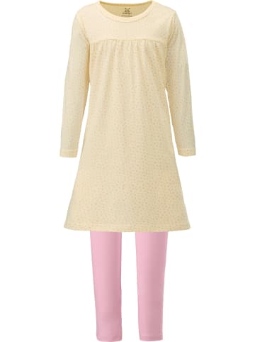 Erwin Müller Single-Jersey Kinder-Nachthemd mit Leggings in creme
