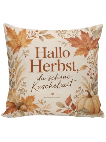 Mr. & Mrs. Panda Kissen Herbstmotiv skandinavisch Design mit Spruch in Weiß