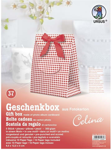 Buntpapierfabrik Ludwig Bähr Geschenkbox Celina 9,5x12,5x5cm Packung mit 5 Stück Motiv: 37