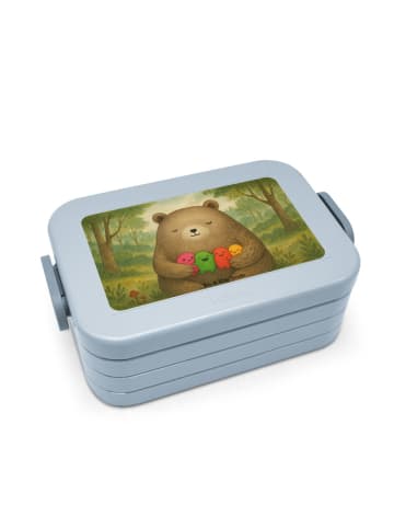 Mr. & Mrs. Panda Lunchbox Bär Gefühl Design ohne Spruch in Blau Pastell