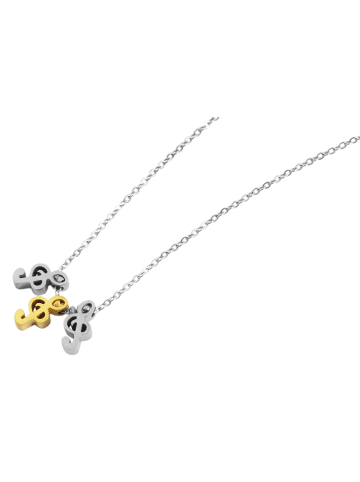 Adeliás Damen Halskette – Ankerkette Schlüssel aus Edelstahl 43 cm in silber