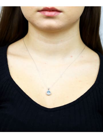 Diamant L'éternel Halskette mit Anhänger aus 375 Weißgold mit Diamant mit Topas