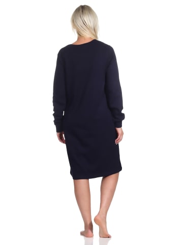 NORMANN langarm Nachthemd Bündchen interlock - 76406 in marine