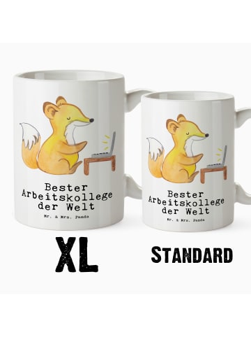 Mr. & Mrs. Panda XL Tasse Fuchs Bester Arbeitskollege der Welt m... in Weiß