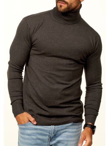 DAILY COTTON Rollkragenpullover - als Feinstrick Pulli in Slim Fit für Herren in Anthrazit
