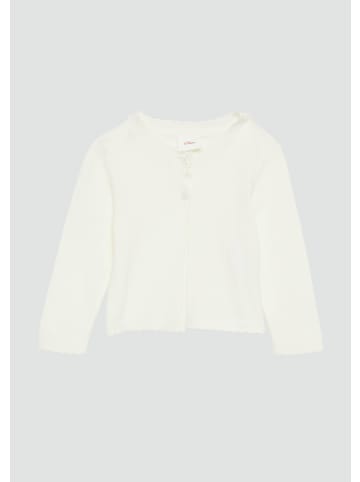 s.Oliver Strickjacke langarm in Creme-weiß